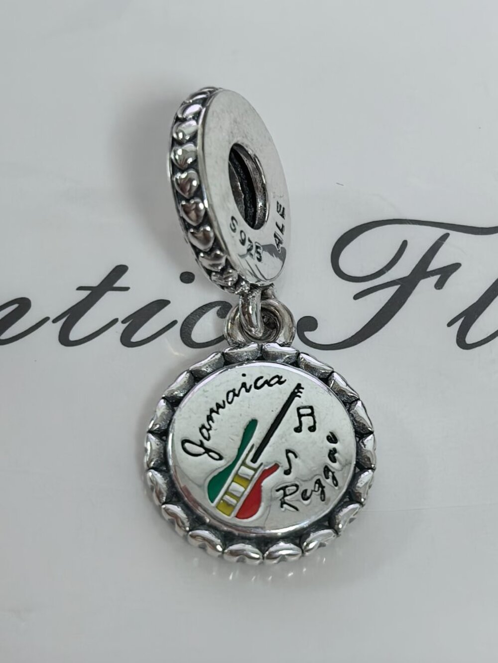 Pandora Jamaican Guitar Charm Pendant, S925 Silver Jewelry Bracelets